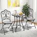 World Menagerie Ulah Round 2 - Person 24" L Outdoor Restaurant Bistro Set Metal in Black/White | 24 W x 24 D in | Wayfair