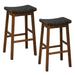 Costway Faux PU Leather Bar Height Stools Set of 2 with Woven Curved Seat-29 Inches
