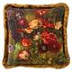 Coussin marron unique 45x45 cm avec motif fleuri