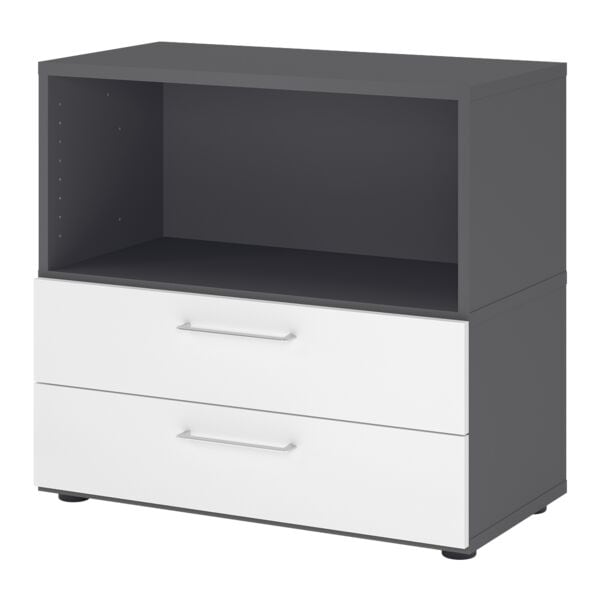 HAMMERBACHER Regalschrank »Flexwall« 80 cm breit 2 OH grau, 80x74.8x40 cm