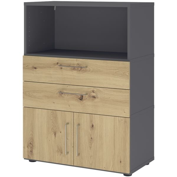 HAMMERBACHER Regalschrank »Flexwall« 80 cm breit 3 OH grau, 80x110x40 cm