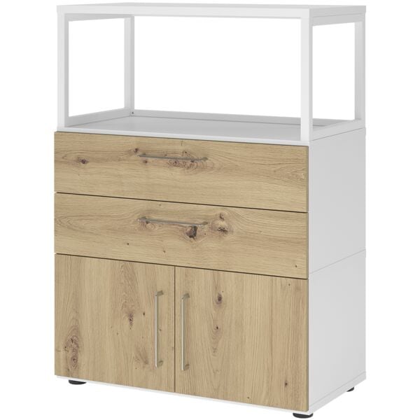 HAMMERBACHER Regalschrank »Flexwall« 80 cm breit 3 OH Stahlrahmen 2 Schubladen weiß, 80x110x40 cm