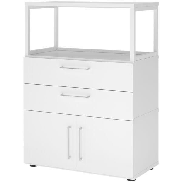 HAMMERBACHER Regalschrank »Flexwall« 80 cm breit 3 OH Stahlrahmen 2 Schubladen weiß, 80x110x40 cm