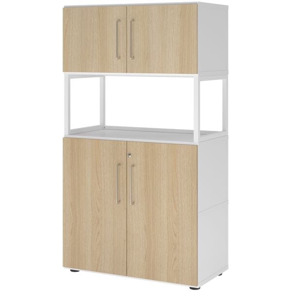 HAMMERBACHER Regalschrank »Flexwall« 80 cm breit 4 OH Stahlrahmen weiß, 80x145.2x40 cm