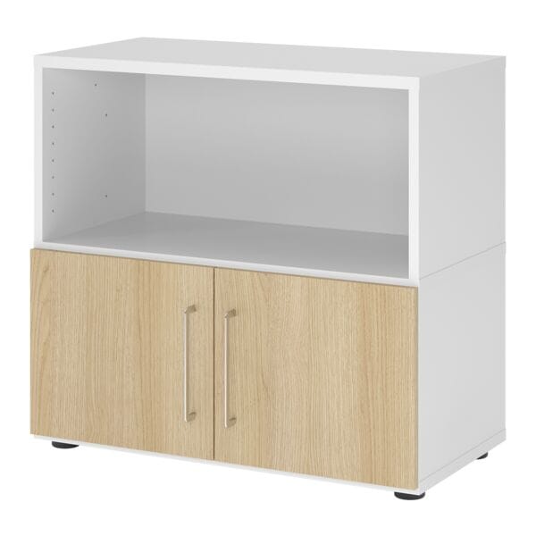 HAMMERBACHER Regalschrank »Flexwall« 80 cm breit 2 OH 2 Türen weiß, 80x74.8x40 cm