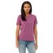 Bella + Canvas 6416 Women's Relaxed Jersey Short-Sleeve T-Shirt in Heather Magenta size Large | Ringspun Cotton 6413, 6400CVC, 6400, BC6413, BC6400CVC, B6400, BC6400