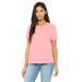 Bella + Canvas 6416 Women's Relaxed Jersey Short-Sleeve T-Shirt in Pink size 3XL | Triblend 6413, 6400CVC, 6400, BC6413, BC6400CVC, B6400, BC6400