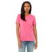 Bella + Canvas 6416 Women's Relaxed Jersey Short-Sleeve T-Shirt in Charity Pink size Small | Triblend 6413, 6400CVC, 6400, BC6413, BC6400CVC, B6400, BC6400