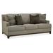 89 Inch Foam Cushioned Sofa, Brown Polyester, Track Arms, 4 Accent Pillows