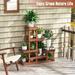 6 Tier Wood Plant Stand with High Low Structure - 35.5" x 10" x 36" (L x W x H)