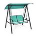 Outdoor Porch Steel Hanging 2-Seat Swing Loveseat with Canopy - 60" x 44" x 65" (L x W x H)