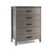 Modern 5-Drawer Multipurpose Chest Dresser with Metal Handles-Grey