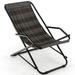 Outdoor Patio PE Wicker Rocking Chair with Armrests and Metal Frame-Gray - 42" x 25.5" x 31" (L x W x H)