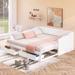Twin Size Daybed Frame Headboard Footboard Trundle and 2 Drawer White