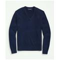 Brooks Brothers Men's 3-Ply Cashmere V-Neck Sweater | British Blue | Size Small