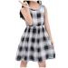 HAPIMO Girls s A Line Dress Tropical Leaf Floral Plaid Lovely Princess Dress Sleeveless Relaxed Comfy Round Neck Pleated Swing Hem Holiday Cute Gray 110