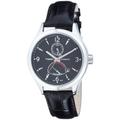 Timex T Series Automatic T2M977AU Men's Analog Watch with Stainless Steel Round Dial, Black Back and Black Leather Strap