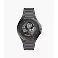 Fossil Outlet Men's Evanston Automatic Black Stainless Steel Watch