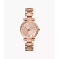 Fossil Women's Carlie Three-Hand Rose-Gold-Tone Stainless Steel Watch