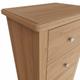 Galister Light Oak Slim 5 Drawer Chest