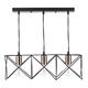 dar lighting Mid0322 Midi 3 Light Bar Pendant Black and Bright Copper Detail