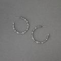 Lucky Brand Grey Beaded Hoop - Women's Ladies Accessories Jewelry Earrings in Silver