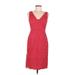 Tory Burch Casual Dress - Sheath: Red Brocade Dresses - Women's Size 6