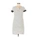 Tommy Hilfiger Casual Dress - Shift Crew Neck Short sleeves: White Print Dresses - Women's Size Medium