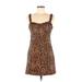 Zara Casual Dress - Mini Sweetheart Sleeveless: Brown Leopard Print Dresses - Women's Size Medium