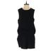 Club Monaco Casual Dress Crew Neck Sleeveless: Black Print Dresses - Women's Size 4