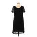 Altar'd State Casual Dress - Shift Scoop Neck Short sleeves: Black Print Dresses - Women's Size Medium