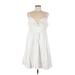Torrid Casual Dress - A-Line Plunge Sleeveless: White Print Dresses - Women's Size Medium Plus