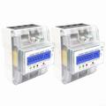 2PCS 3-Phase 4-Wire Electricity Meter for Power Measurement, LCD Display Energy Meter Electric Kilowatt Hour Meter, 230/400V 5-100A