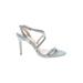 Reiss Heels: Blue Print Shoes - Women's Size 39 - Open Toe