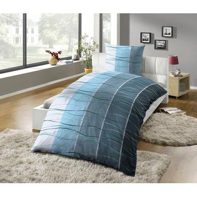 Bettwäsche KINZLER "Bedruckte Poly-Cotton Bettwäsche "Ocean", bunt, B/L: 155cm x 220cm, , Polycotton, B/L: 80cm x 80cm, Polycotton, Obermaterial: 50% Baumwolle, 50% Polyester, Bettwäsche, Pflegeleicht Image