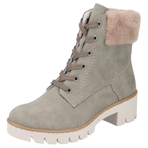 Winterstiefelette RIEKER Gr. 40, grün (hellkhaki) Damen Schuhe mit modischer Profillaufsohle