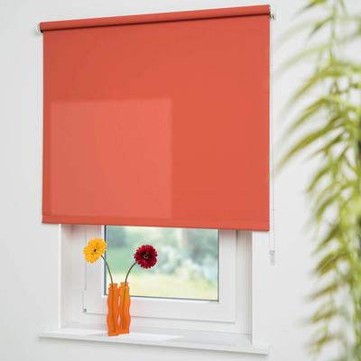 Seitenzugrollo LIEDECO "Uni" Gr. 4, orange (terrakotta, bitte auswählen), B:242cm H:180cm, Kunststoff, Metall, Polyester, Rollos, Welle 36 mm stabiler Kettenzug Image