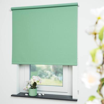Seitenzugrollo LIEDECO "Uni" Gr. 2, grün (grün, bitte auswählen), B:222cm H:180cm, Kunststoff, Metall, Polyester, Rollos, Welle 36 mm stabiler Kettenzug Image