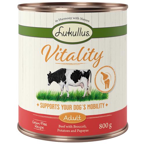 Sparpaket Lukullus Vitality 24 x 800 g - Unterstützung der Beweglichkeit: Rind (getreidefrei)