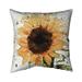 Big Sunflower Floral Square Throw Pillow Cover Polyester Begin Edition International Inc | 20 H x 20 W x 1 D in | Wayfair 5543-2020-FL343