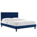 Modway Platform Bed Upholstered/Velvet in Blue/Black | 35 H x 57.5 W x 57.5 D in | Wayfair 889654268864