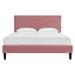 Modway Tufted Platform Bed Upholstered/Velvet in Pink | 55.5 H x 61.5 W x 41.5 D in | Wayfair 889654236535