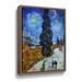 Vault W Artwork Country Road in Provence by Night by Vincent Van Gogh Graphic Art on Canvas Metal in Blue/Brown/Green | 32" H x 24" W x 2" D | Wayfair