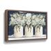 White Floral Trio by Cindy Jacobs - Painting Print on Canvas in Blue/Green/White Laurel Foundry Modern Farmhouse® | 12" H x 18" W x 2" D | Wayfair