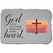 Trinx Kay Berry God Has You Garden Stone (Colored Cross) Stone in Gray | 10 H x 15 W x 1 D in | Wayfair 86B7ABE69A7F4F1484DB22E831F904A5