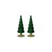 The Holiday Aisle® Dembe Classic Red Tree on Gold Glitter Base, Set of 2 /Mercury in Green/Yellow | 9.5 H x 3.5 W x 3.5 D in | Wayfair