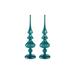 The Holiday Aisle® LED Tabletop Finials, Set of 2 Glass/Mercury Glass in Blue | 13.25 H x 3.5 W x 3.5 D in | Wayfair