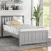 Winston Porter Khoa Twin Solid Wood Bed Frame w/ Headboard Wood in Brown/Gray | 41.53 H x 42.13 W x 79.63 D in | Wayfair