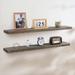 Gracie Oaks Zahriah 2 Piece Pine Solid Wood Wall Mounted Floating Shelf Wood in Gray/White | 1.3 H x 36 W x 5.7 D in | Wayfair