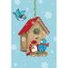 The Holiday Aisle® Janeika Ho Ho Home XXV On Blue Metal in Blue/Brown | 48 H x 32 W x 1.25 D in | Wayfair A52F7CE8BB28435C812ED7B9BB29BB3B